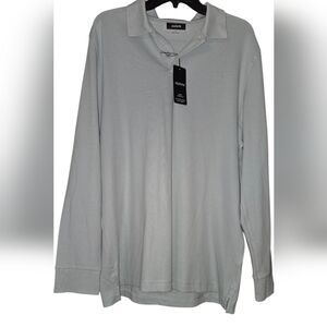Alfani Light Blue Long Sleeve Polo